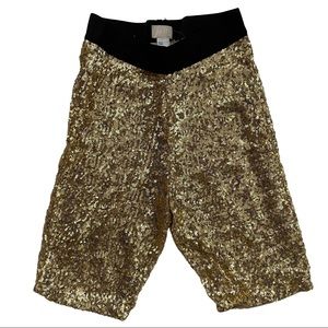 Gold Sequin Bike Shorts
